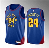 Men's Denver Nuggets #24 Jalen Pickett Blue 2023 Draft Statement Edition Stitched Basketball Jersey,baseball caps,new era cap wholesale,wholesale hats